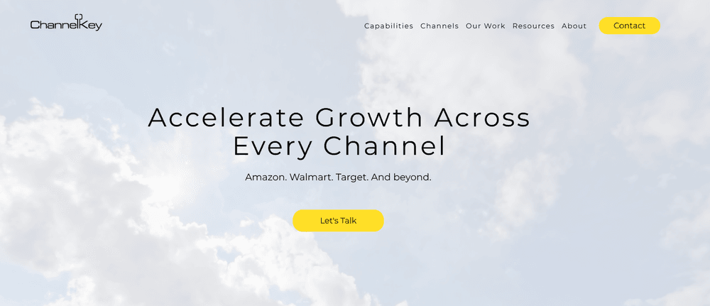 Channel Key homepage, an Amazon agency for full-catalog programs