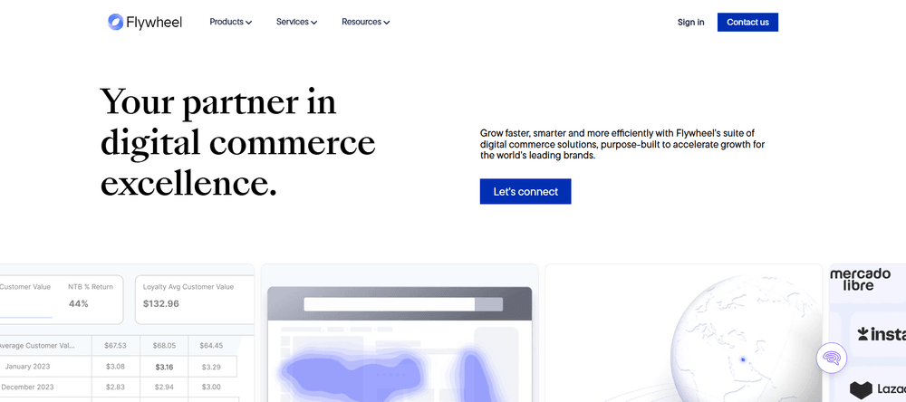 Flywheel Digital homepage, a retail media and omnichannel agency