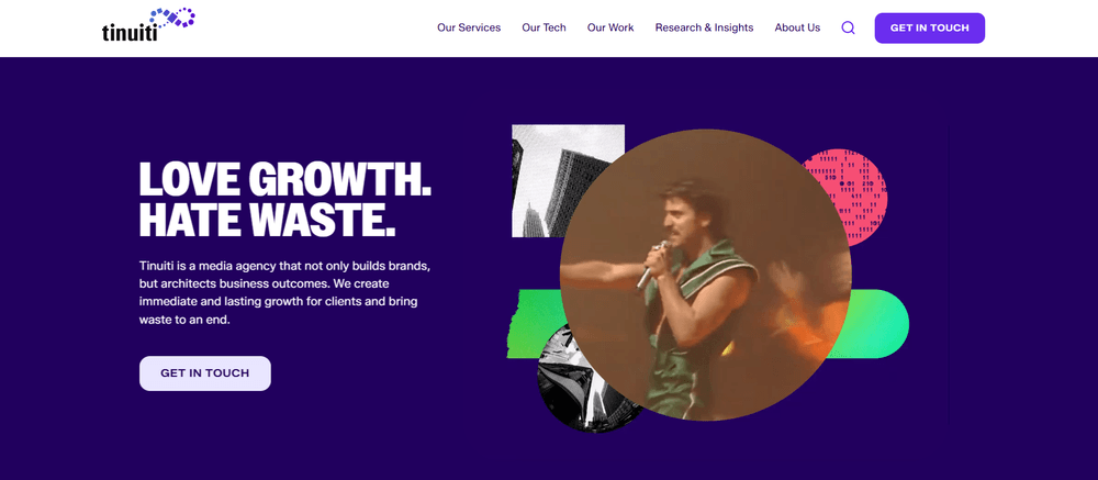 Tinuiti homepage, an enterprise Amazon advertising agency